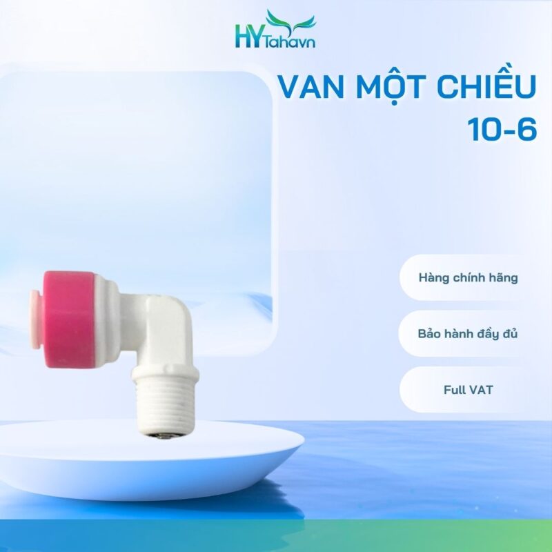 Van một chiều góc một đầu ren 10 một đầu nối nhanh 6