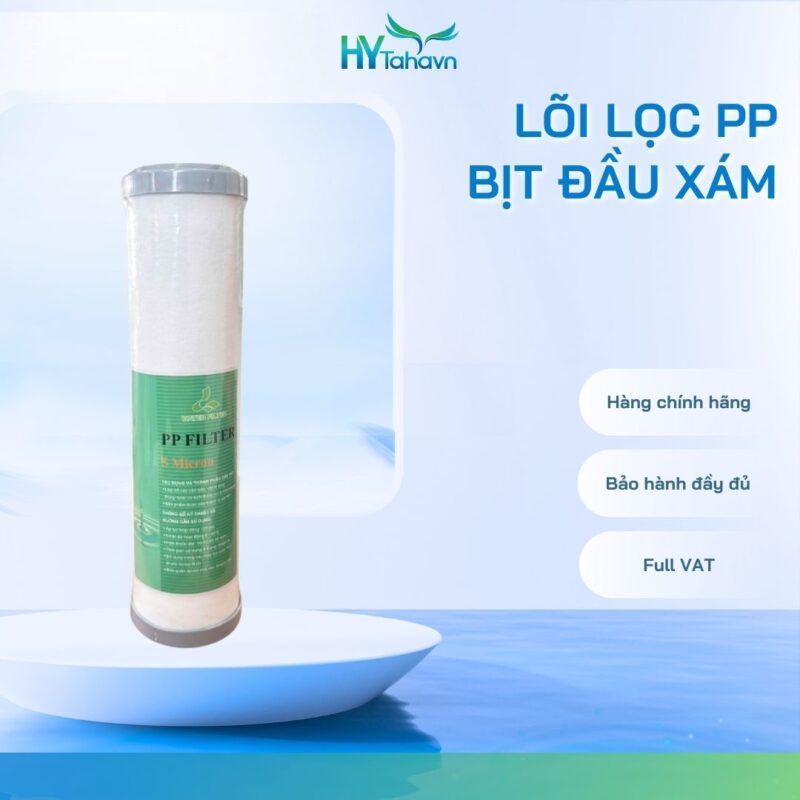 Lõi lọc PP 10' bịt đầu xám trơn